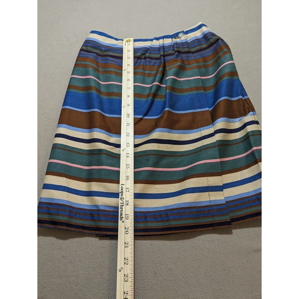 Bechamel Vintage Women's Cotton Multi-Color Stripped Wrap Around Skirt Size 8 - Picture 10 of 10